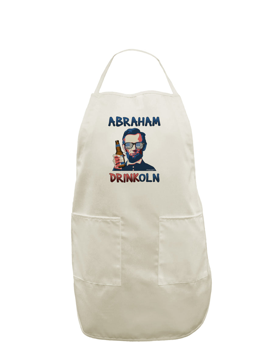 Abraham Drinkoln with Text White Plus Size Apron-Bib Apron-TooLoud-White-OSFM-PlusSize-Davson Sales