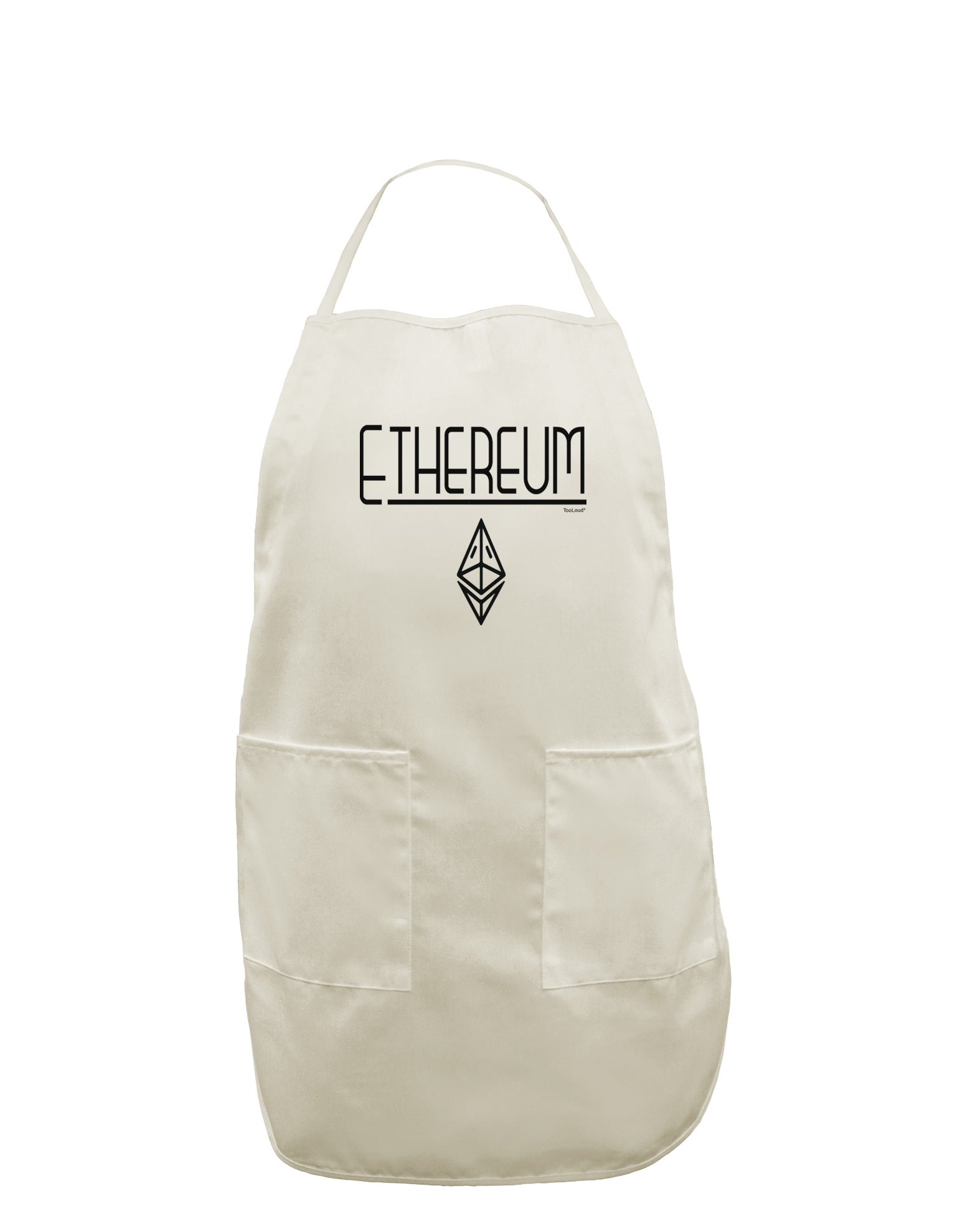 TooLoud Ethereum with logo White Plus Size Apron-Bib Apron-TooLoud-Davson Sales