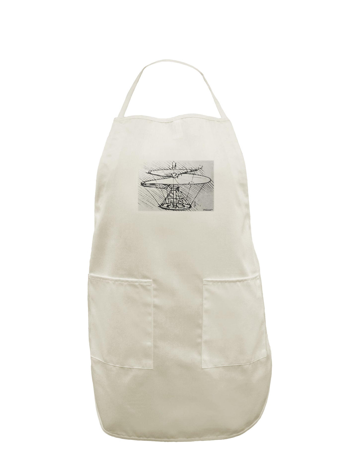 Helicopter Sketch White Plus Size Apron-Bib Apron-TooLoud-White-OSFM-PlusSize-Davson Sales