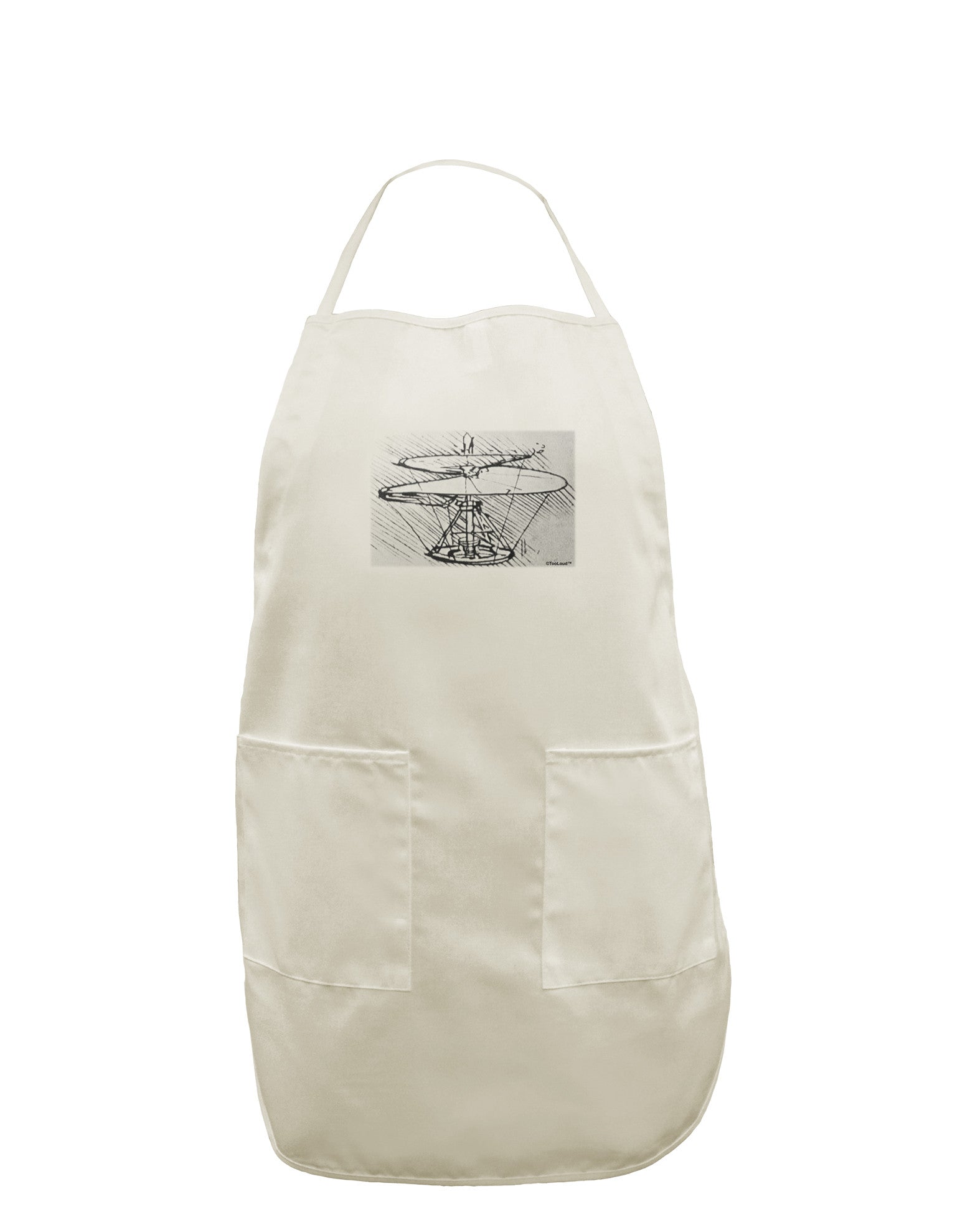 Helicopter Sketch White Plus Size Apron-Bib Apron-TooLoud-White-OSFM-PlusSize-Davson Sales
