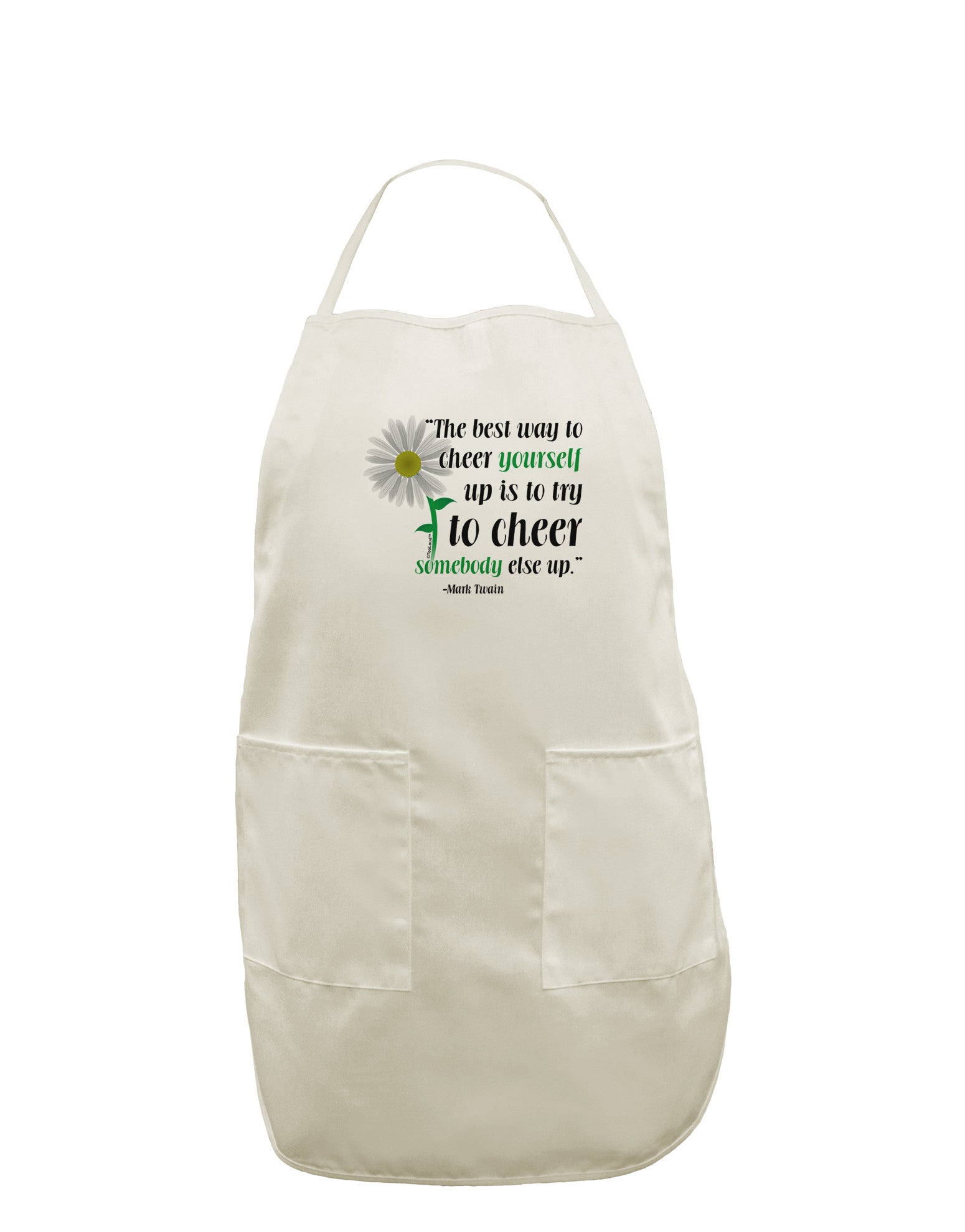 Cheer Yourself Up Mark Twain White Plus Size Apron-Bib Apron-TooLoud-White-OSFM-PlusSize-Davson Sales