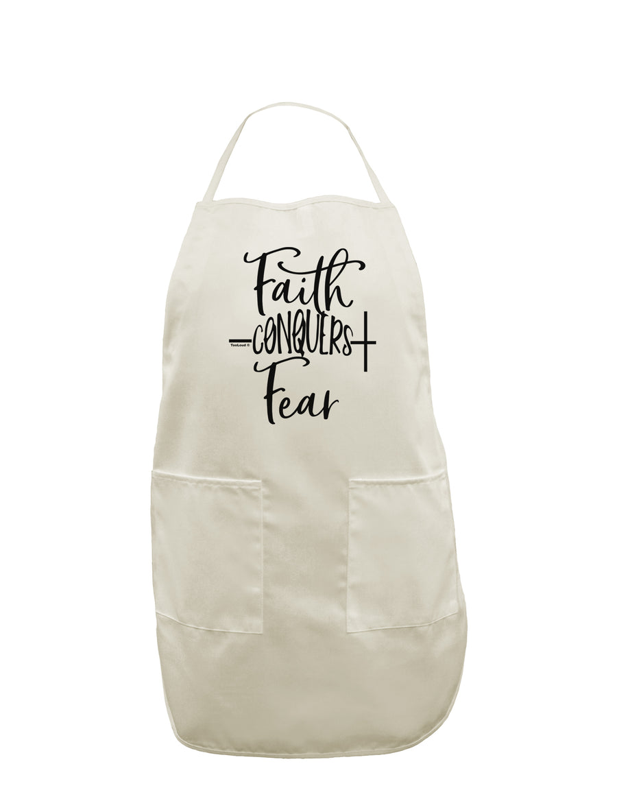 TooLoud Faith Conquers Fear White Plus Size Apron-Bib Apron-TooLoud-Davson Sales