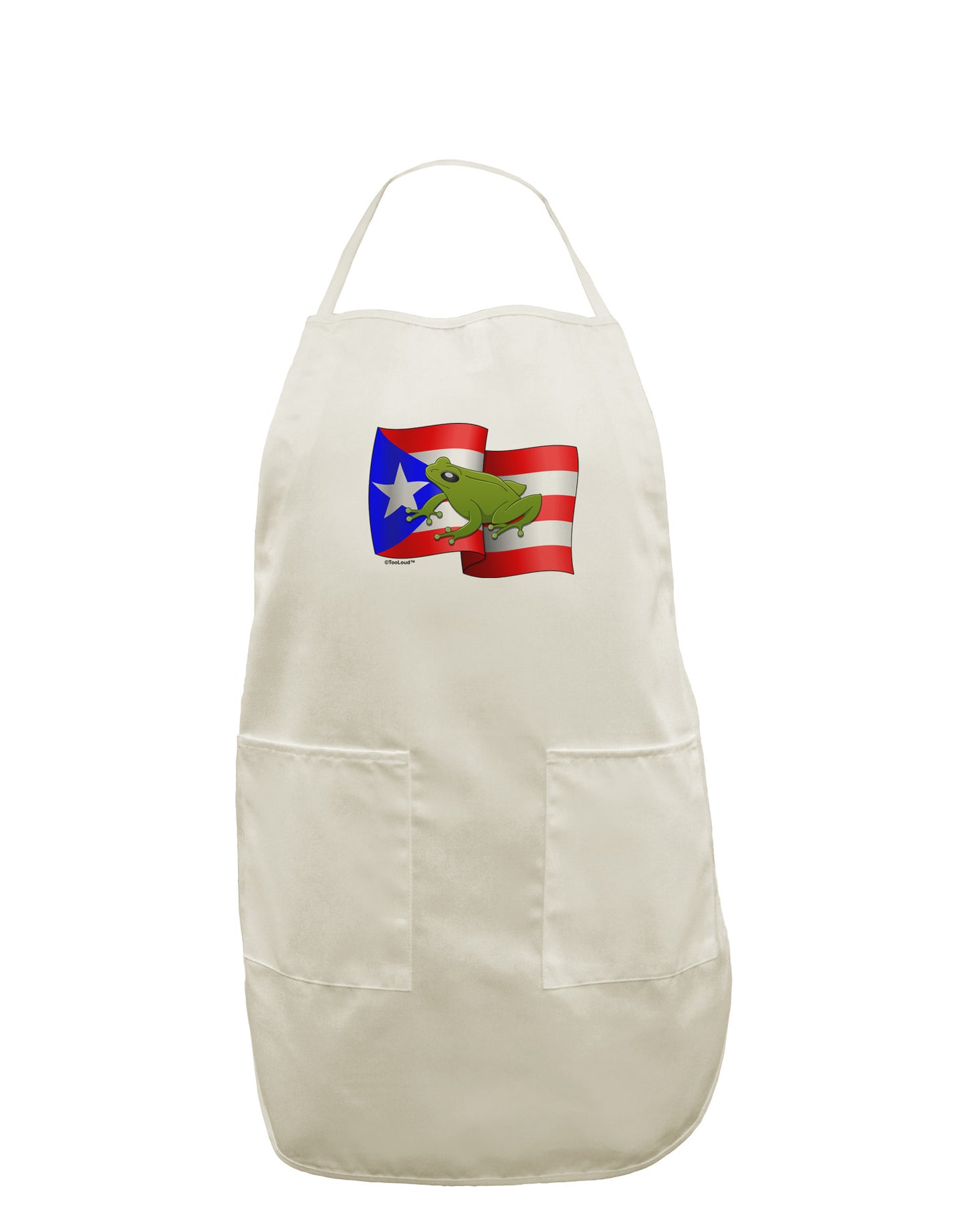Puerto Rico Coqui White Plus Size Apron-Bib Apron-TooLoud-White-OSFM-PlusSize-Davson Sales