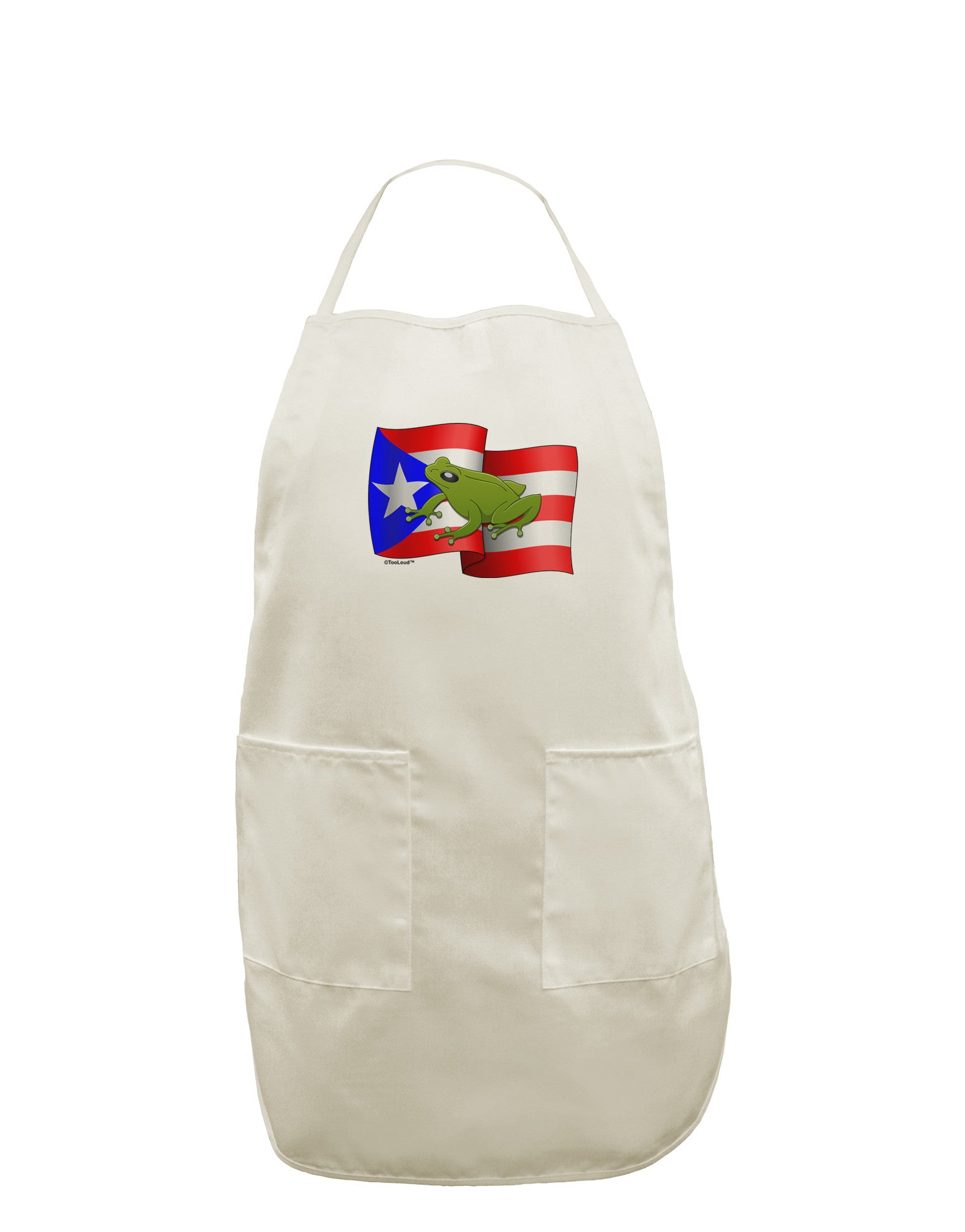 Puerto Rico Coqui White Plus Size Apron-Bib Apron-TooLoud-White-OSFM-PlusSize-Davson Sales