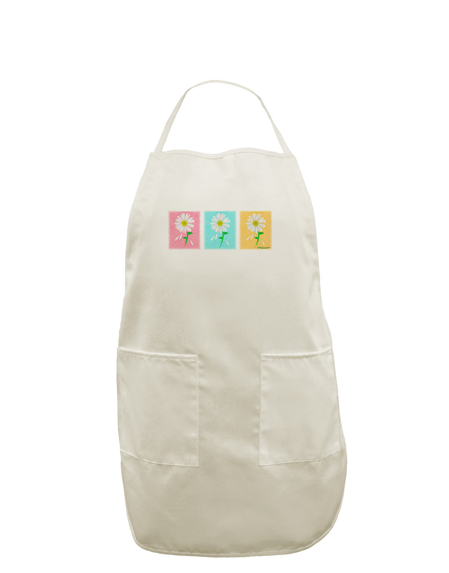 Pretty Daisies Watercolor White Plus Size Apron-Bib Apron-TooLoud-Davson Sales