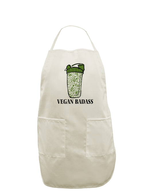 TooLoud Vegan Badass Bottle Print White Plus Size Apron-Bib Apron-TooLoud-Davson Sales