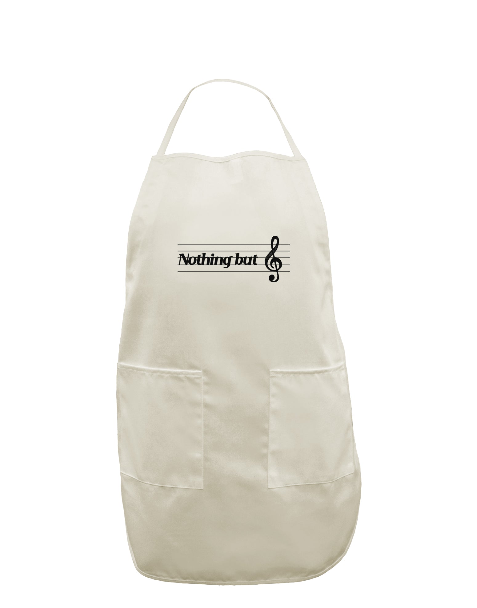 Nothing But Treble Music Pun White Plus Size Apron by TooLoud-Bib Apron-TooLoud-White-OSFM-PlusSize-Davson Sales