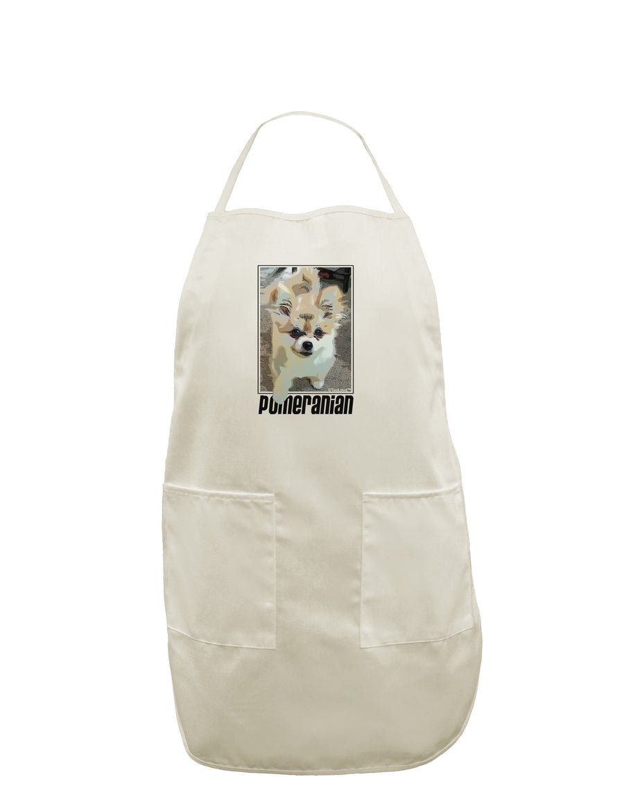 Pomeranian Step Out White Plus Size Apron by TooLoud-Bib Apron-TooLoud-White-OSFM-PlusSize-Davson Sales