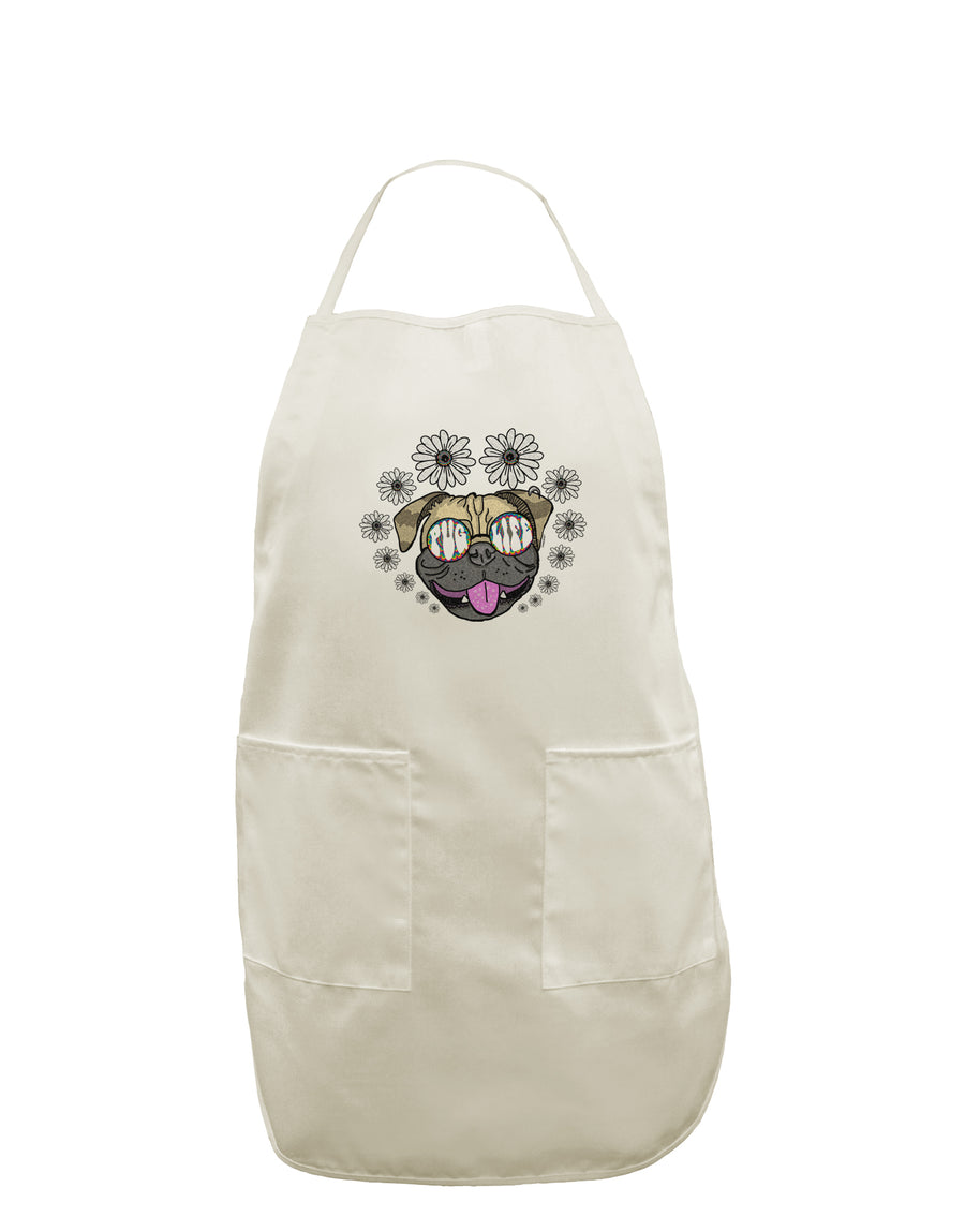 TooLoud Pug Life Hippy White Plus Size Apron-Bib Apron-TooLoud-Davson Sales