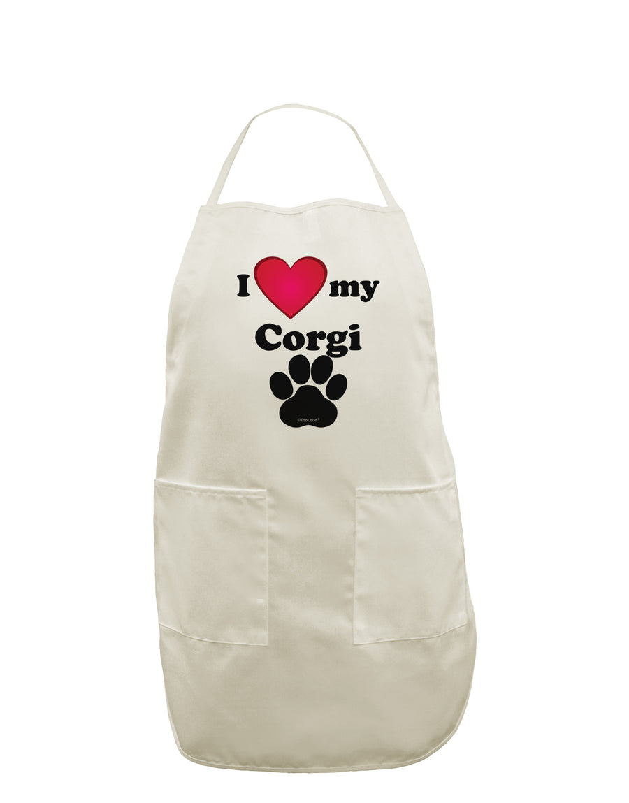 I Heart My Corgi White Plus Size Apron by TooLoud-Bib Apron-TooLoud-White-OSFM-PlusSize-Davson Sales