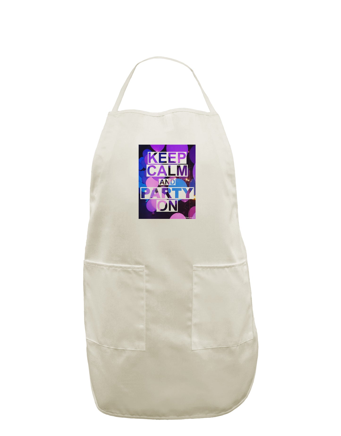 Keep Calm - Party Balloons White Plus Size Apron by TooLoud-Bib Apron-TooLoud-White-OSFM-PlusSize-Davson Sales