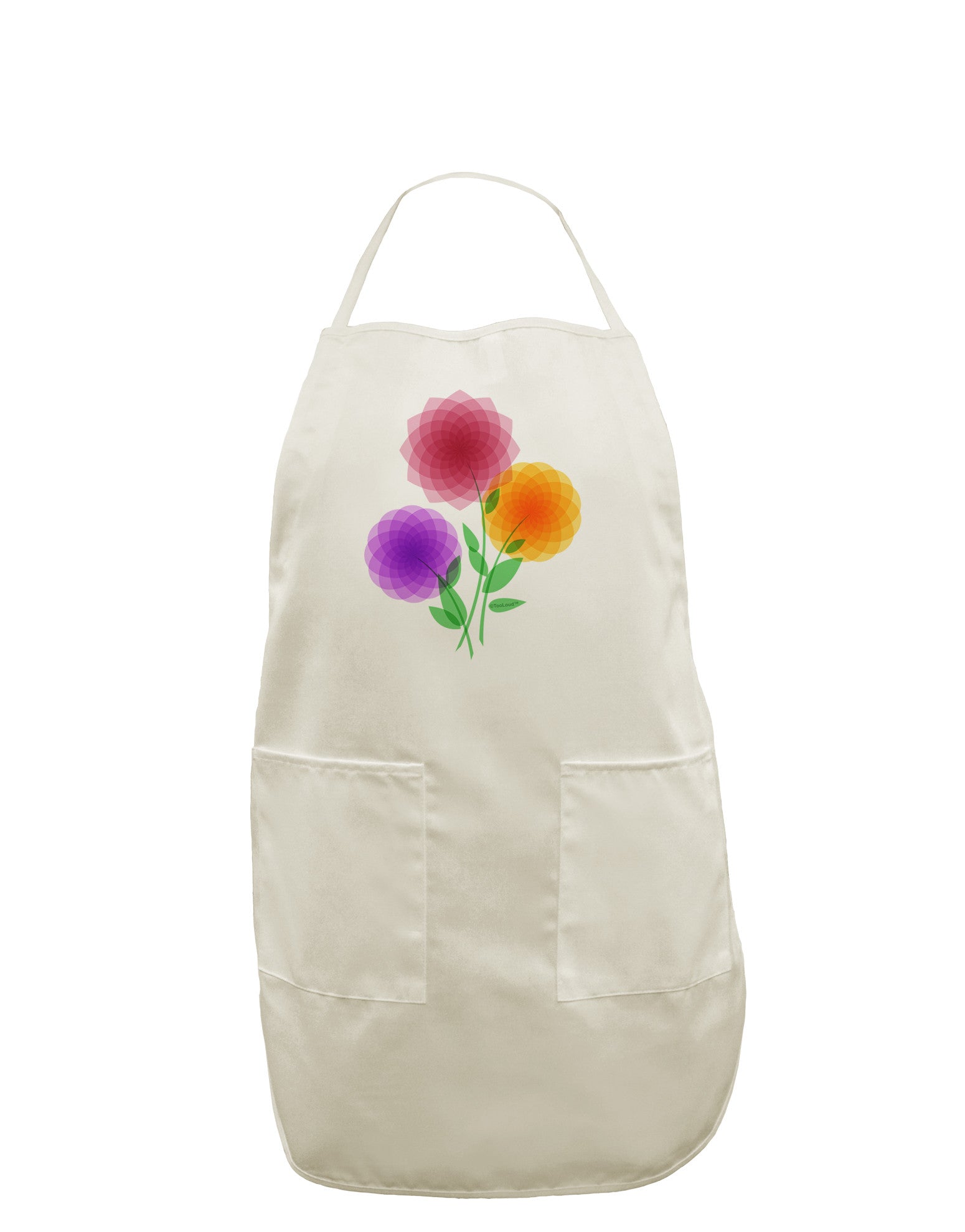 Crystal Dahlias White Plus Size Apron-Bib Apron-TooLoud-White-OSFM-PlusSize-Davson Sales