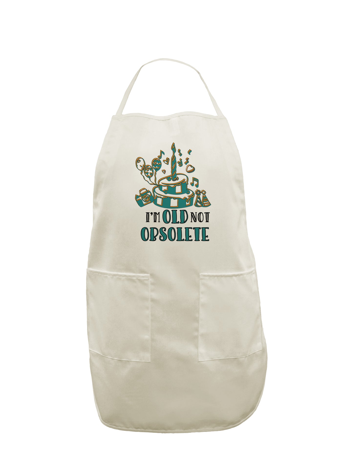 TooLoud Im Old Not Obsolete White Plus Size Apron-Bib Apron-TooLoud-Davson Sales