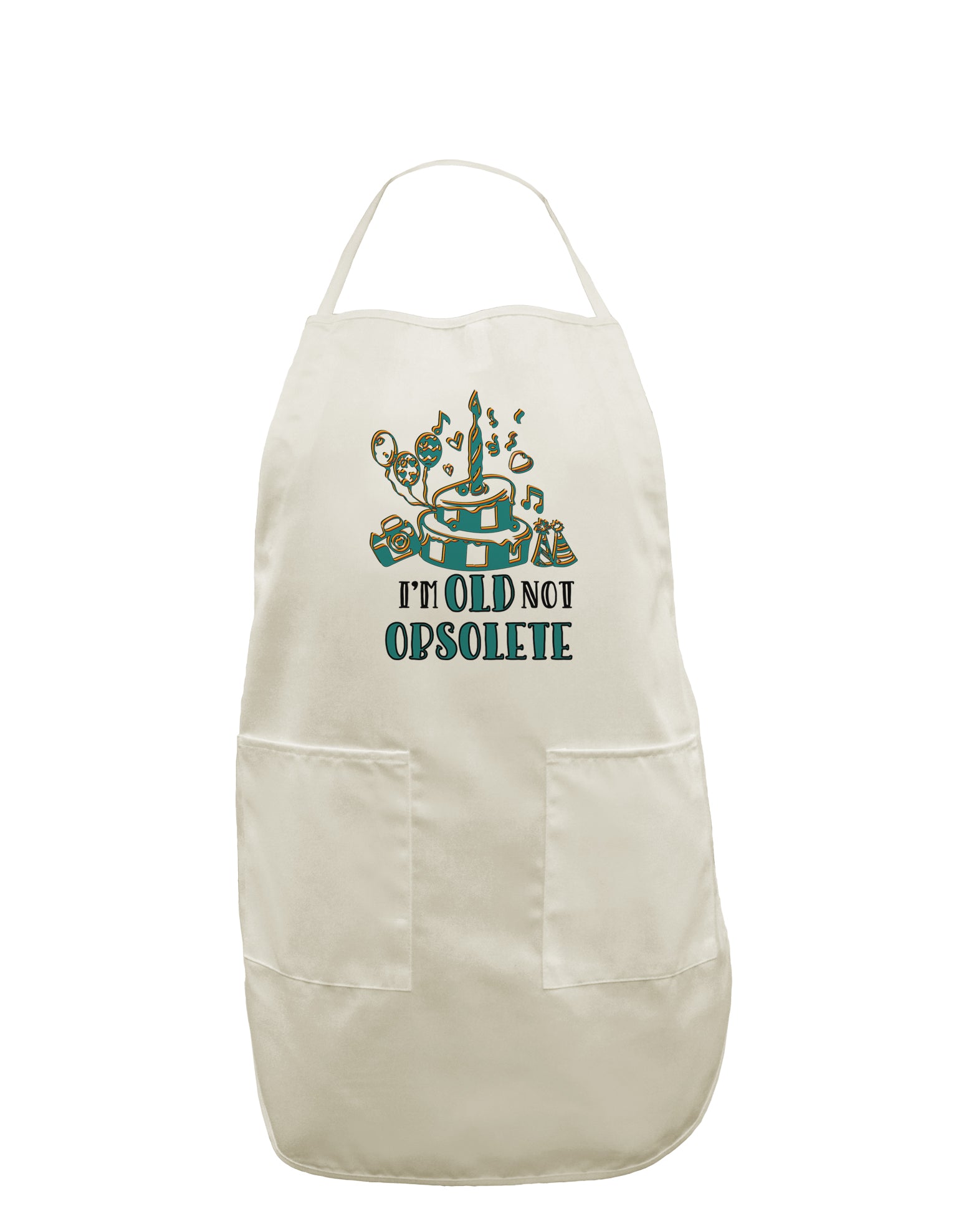 TooLoud Im Old Not Obsolete White Plus Size Apron-Bib Apron-TooLoud-Davson Sales