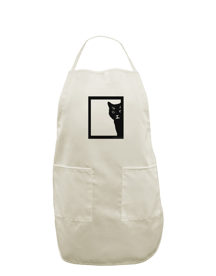 Cat Peeking White Plus Size Apron by TooLoud-Bib Apron-TooLoud-White-OSFM-PlusSize-Davson Sales