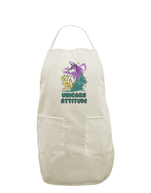 TooLoud Unicorn Attitude White Plus Size Apron-Bib Apron-TooLoud-Davson Sales
