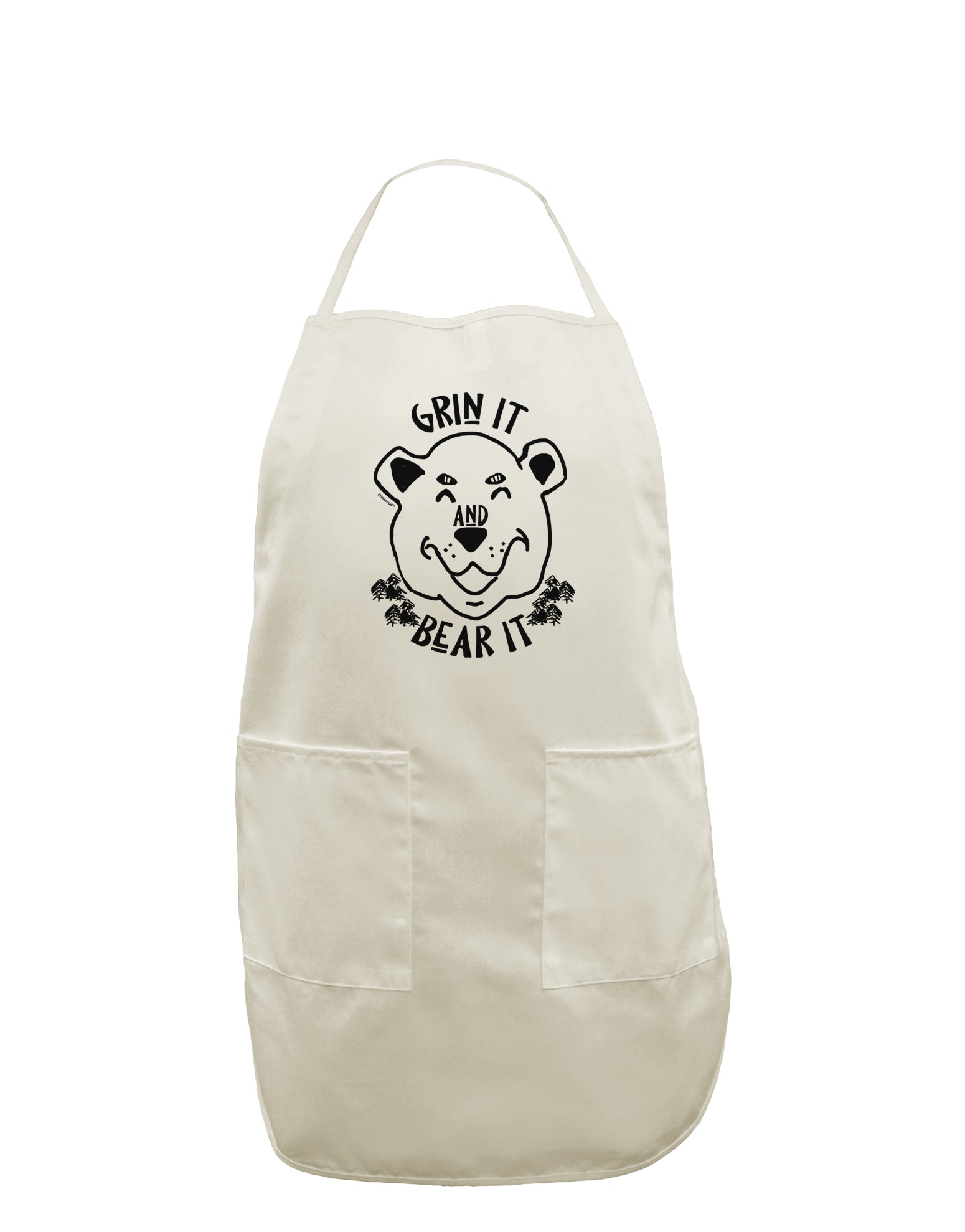 TooLoud Grin and bear it White Plus Size Apron-Bib Apron-TooLoud-Davson Sales