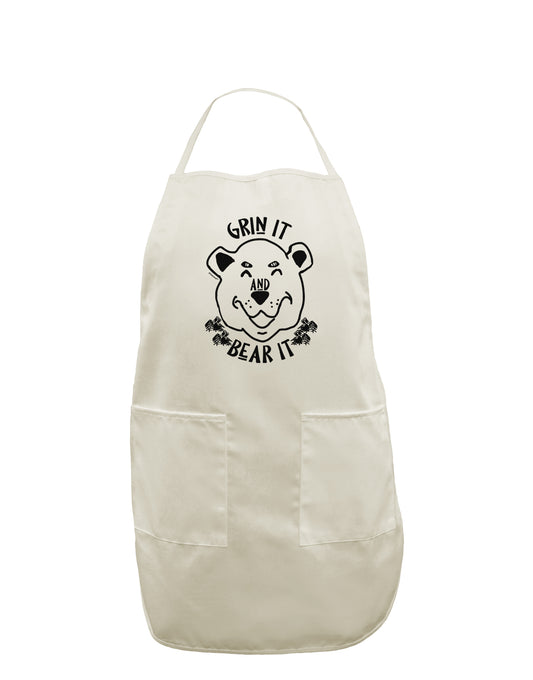 TooLoud Grin and bear it White Plus Size Apron-Bib Apron-TooLoud-Davson Sales