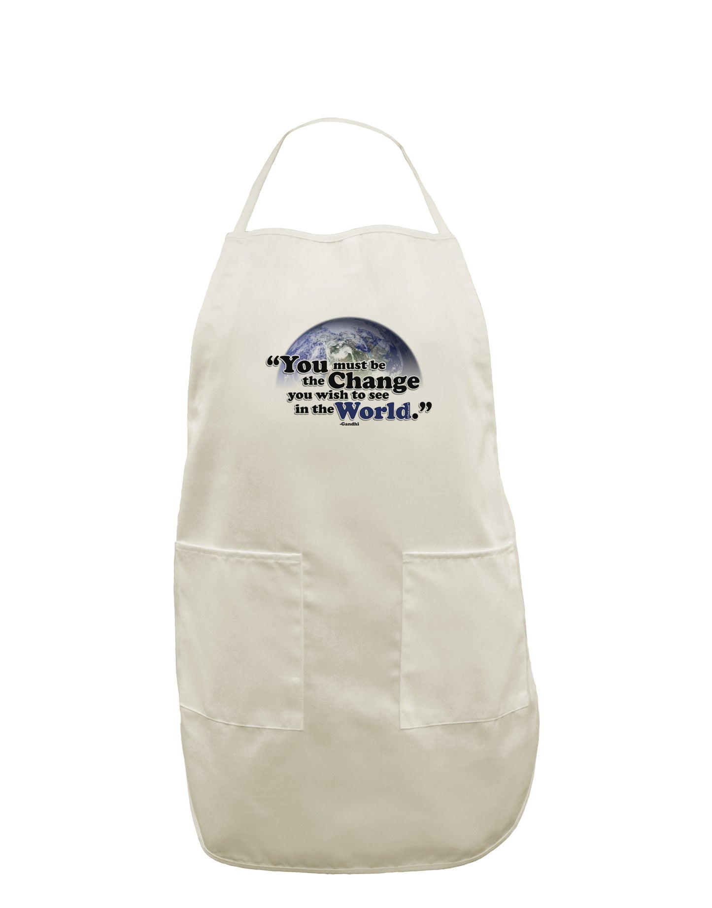 Change In The World Gandhi White Plus Size Apron-Bib Apron-TooLoud-White-OSFM-PlusSize-Davson Sales