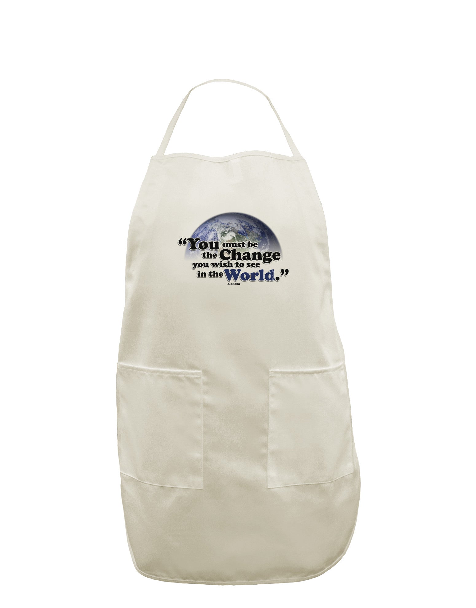Change In The World Gandhi White Plus Size Apron-Bib Apron-TooLoud-White-OSFM-PlusSize-Davson Sales