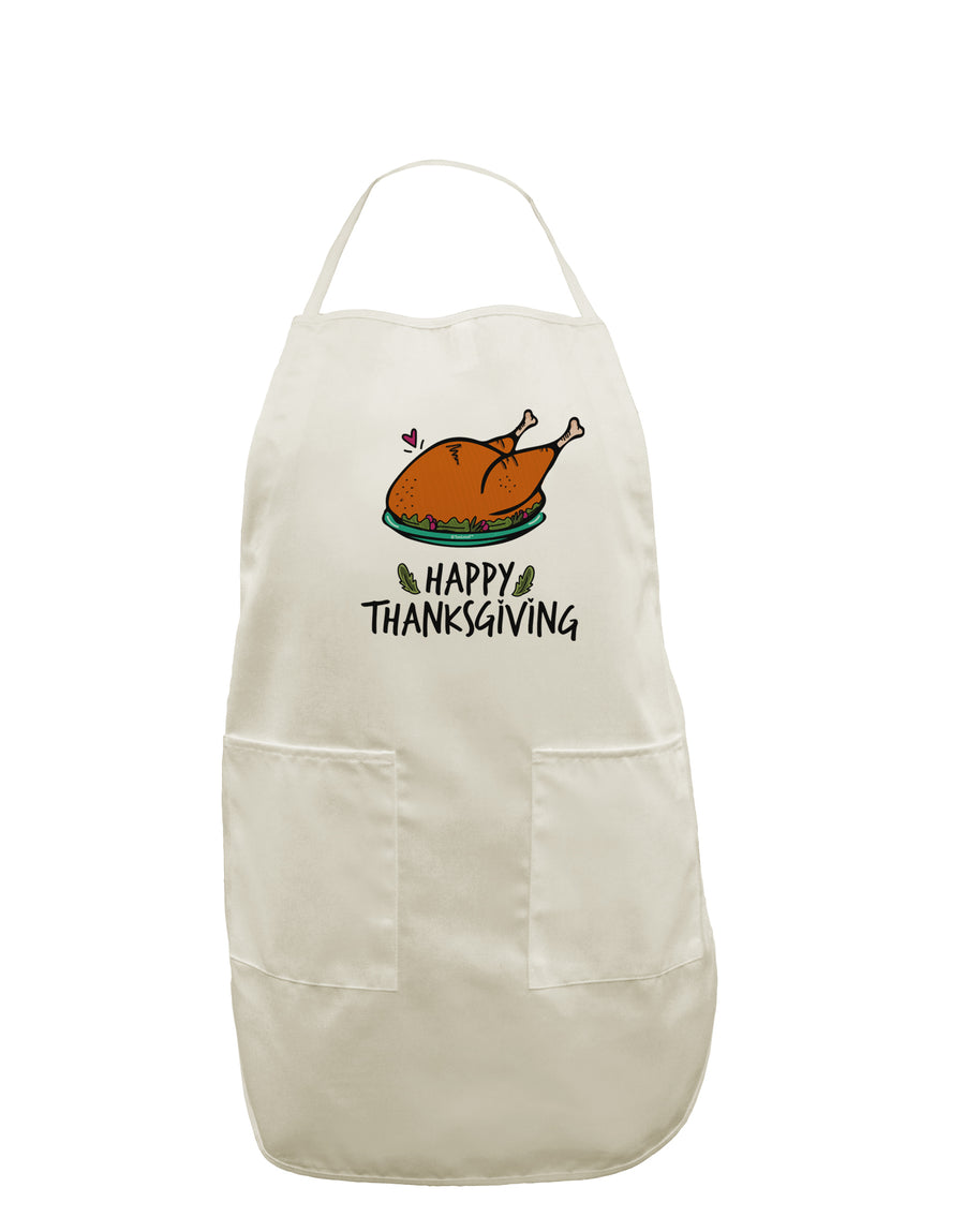 TooLoud Happy Thanksgiving White Plus Size Apron-Bib Apron-TooLoud-Davson Sales