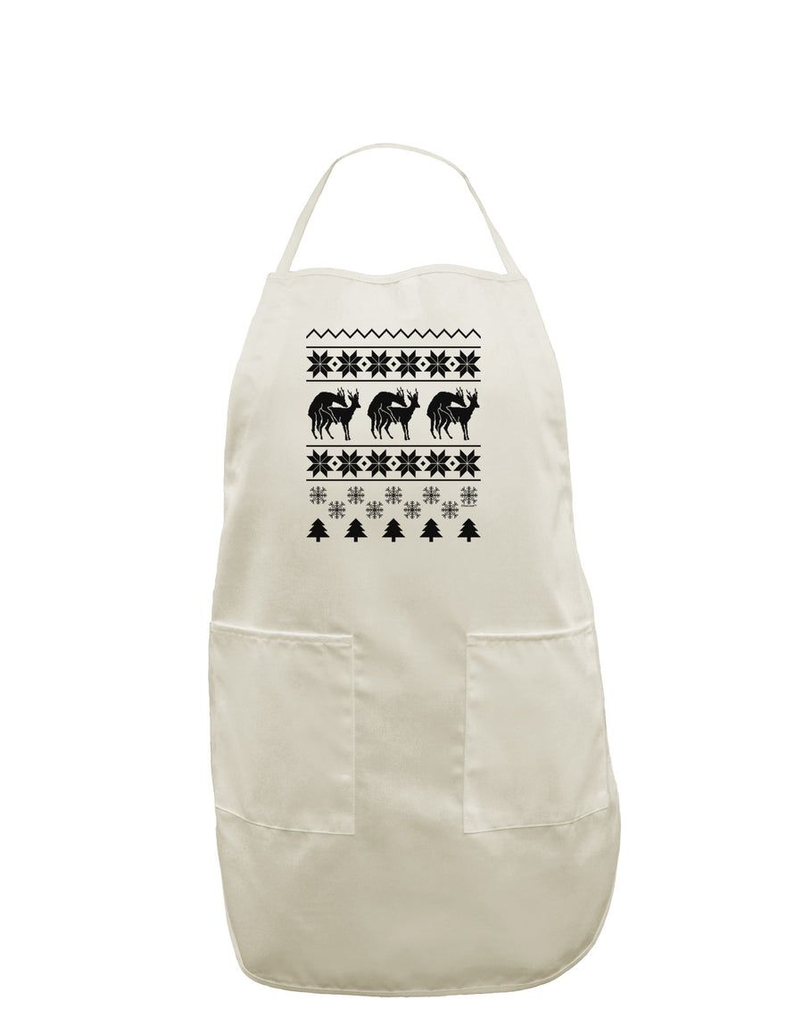 Humping Gay Reindeer White Plus Size Apron-Bib Apron-TooLoud-White-OSFM-PlusSize-Davson Sales