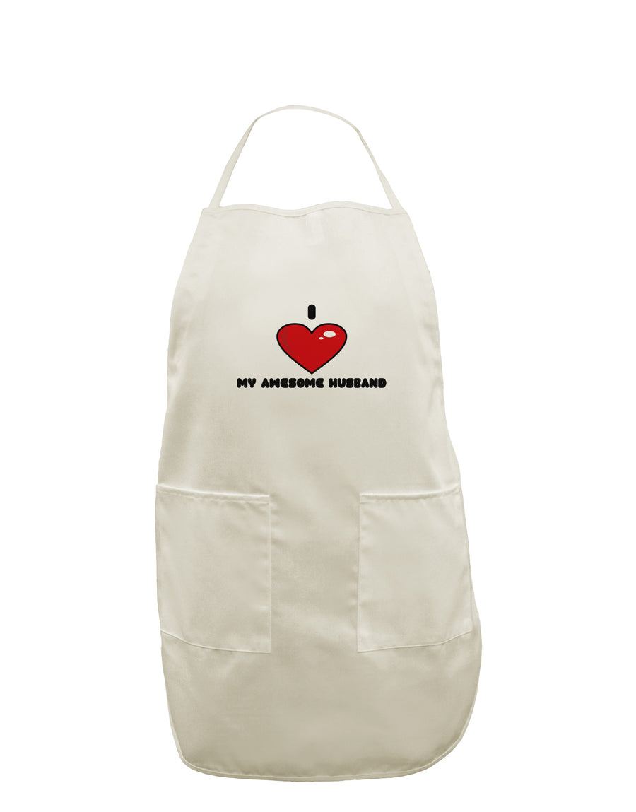 I Heart My Awesome Husband White Plus Size Apron by TooLoud-Bib Apron-TooLoud-White-OSFM-PlusSize-Davson Sales