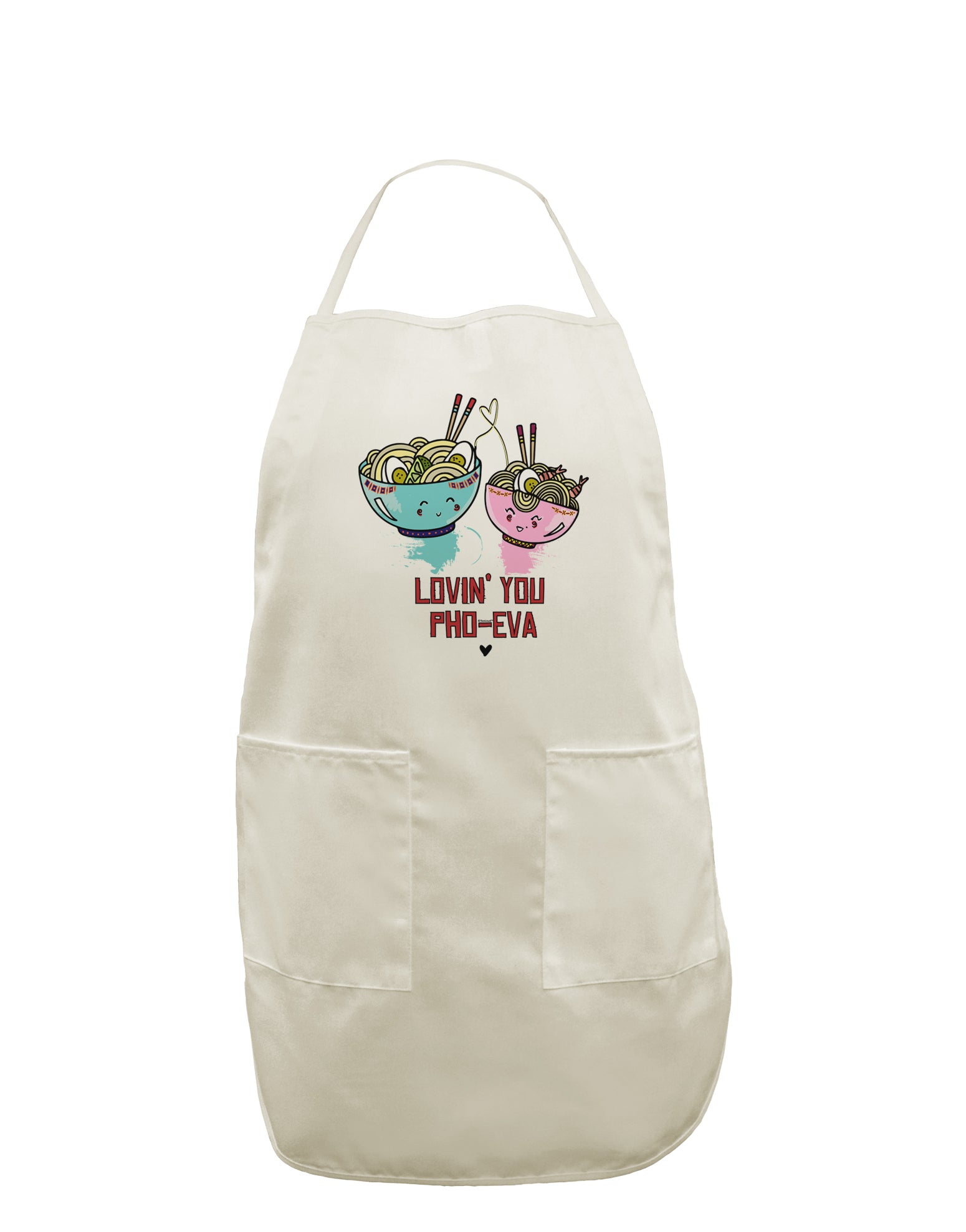 TooLoud Lovin you Pho Eva White Plus Size Apron-Bib Apron-TooLoud-Davson Sales
