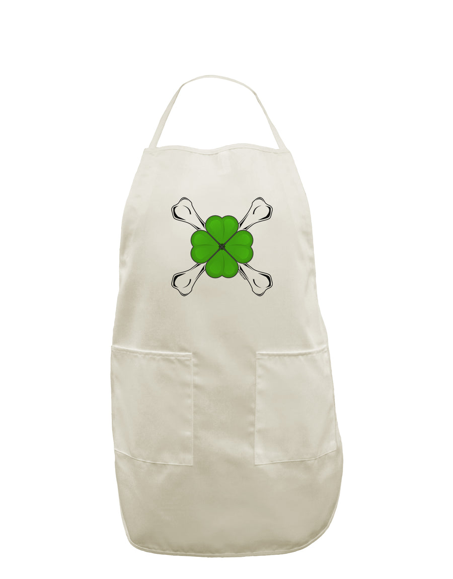 Clover and Crossbones White Plus Size Apron by TooLoud-Bib Apron-TooLoud-White-OSFM-PlusSize-Davson Sales