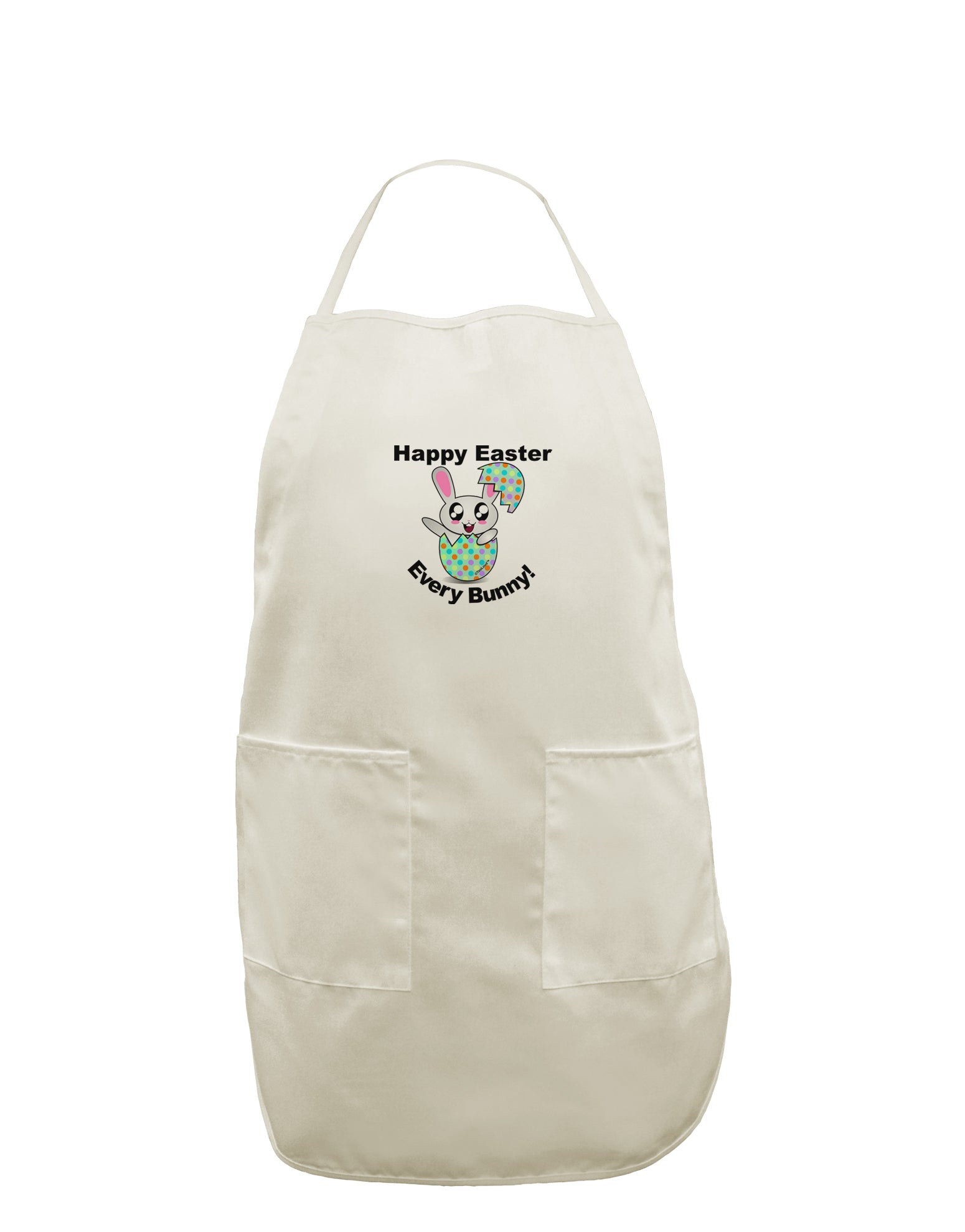 Happy Easter Every Bunny White Plus Size Apron by TooLoud-Bib Apron-TooLoud-White-OSFM-PlusSize-Davson Sales