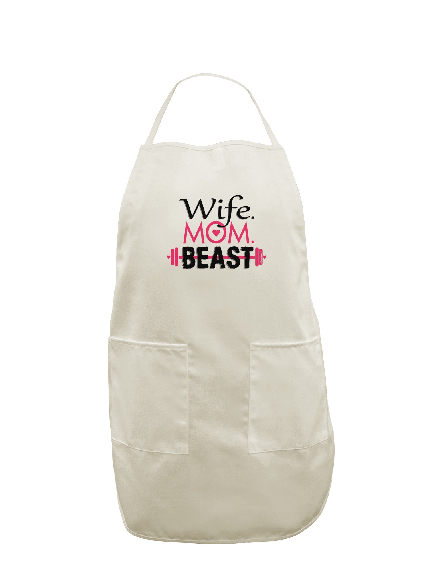 TooLoud Wife Mom Beast White Plus Size Apron-Bib Apron-TooLoud-White-OSFM-PlusSize-Davson Sales