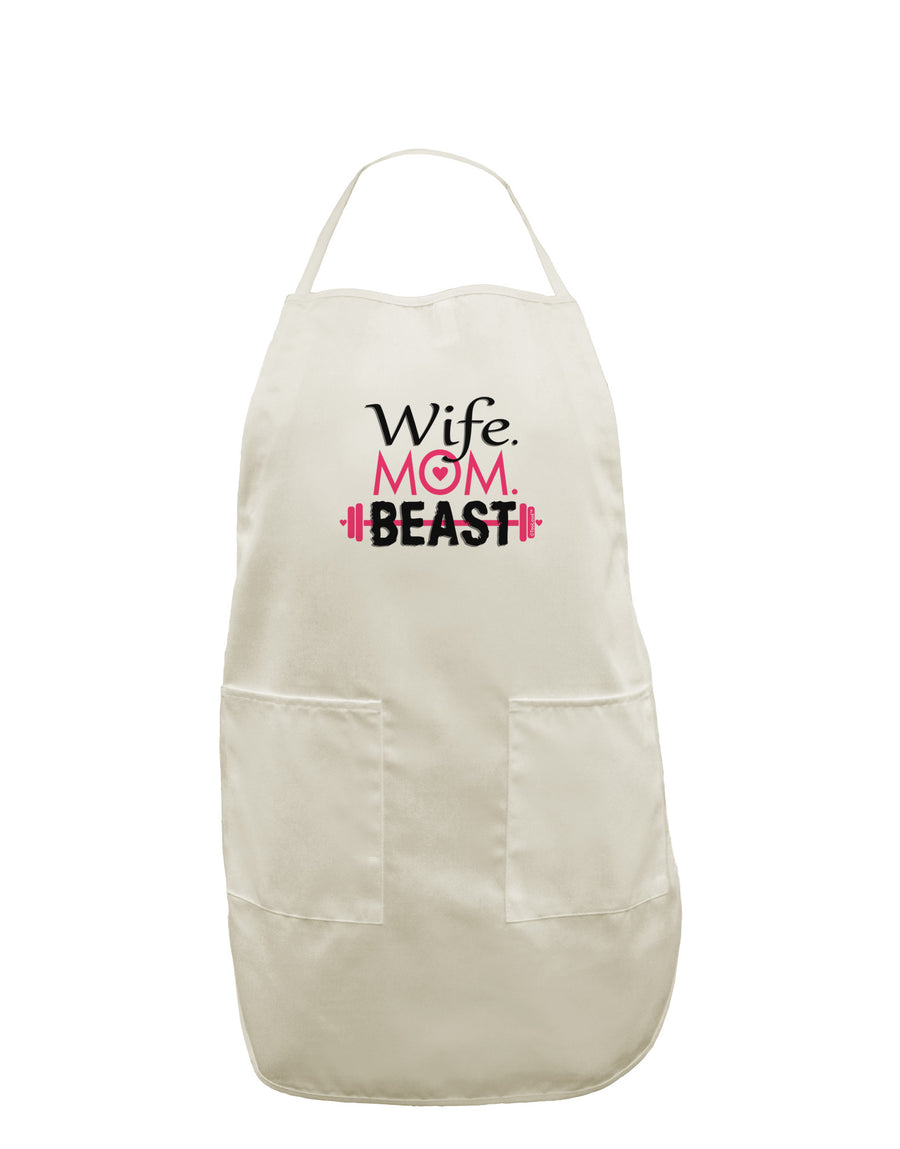 TooLoud Wife Mom Beast White Plus Size Apron-Bib Apron-TooLoud-White-OSFM-PlusSize-Davson Sales