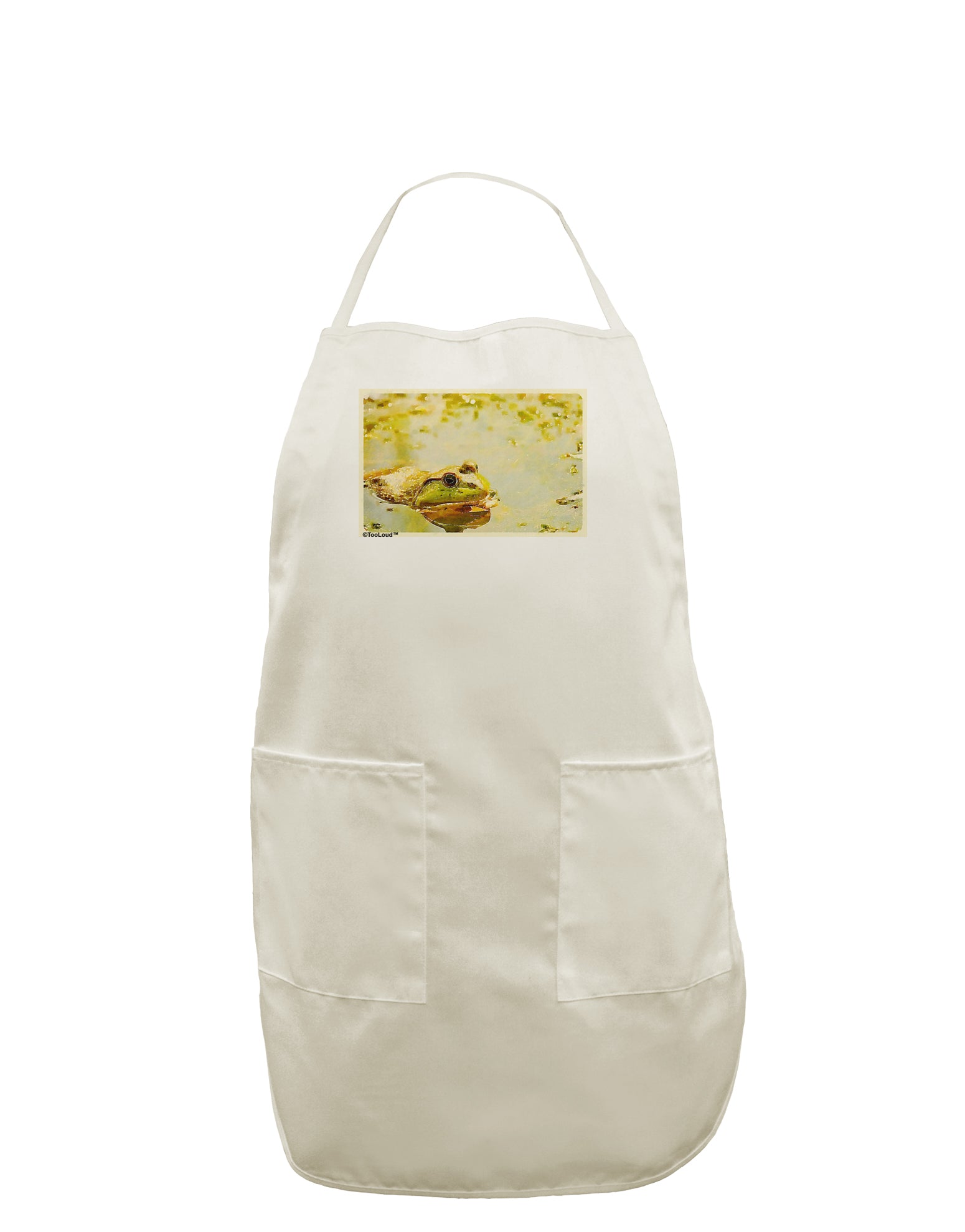 Bullfrog In Watercolor White Plus Size Apron by TooLoud-Bib Apron-TooLoud-White-OSFM-PlusSize-Davson Sales