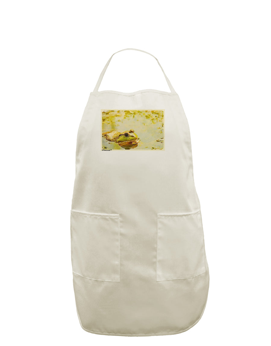 Bullfrog In Watercolor White Plus Size Apron by TooLoud-Bib Apron-TooLoud-White-OSFM-PlusSize-Davson Sales