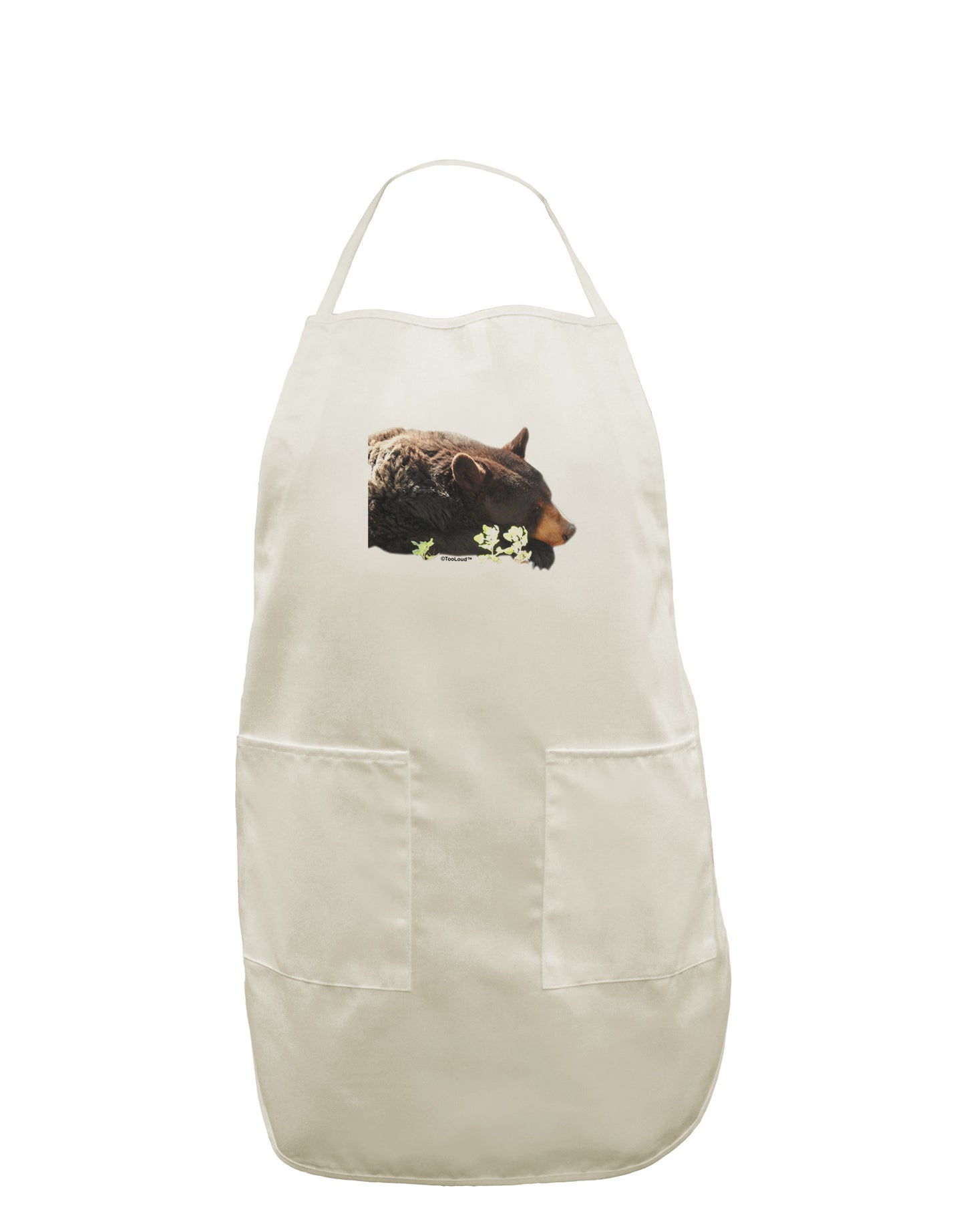 Laying Black Bear Cutout White Plus Size Apron-Bib Apron-TooLoud-White-OSFM-PlusSize-Davson Sales
