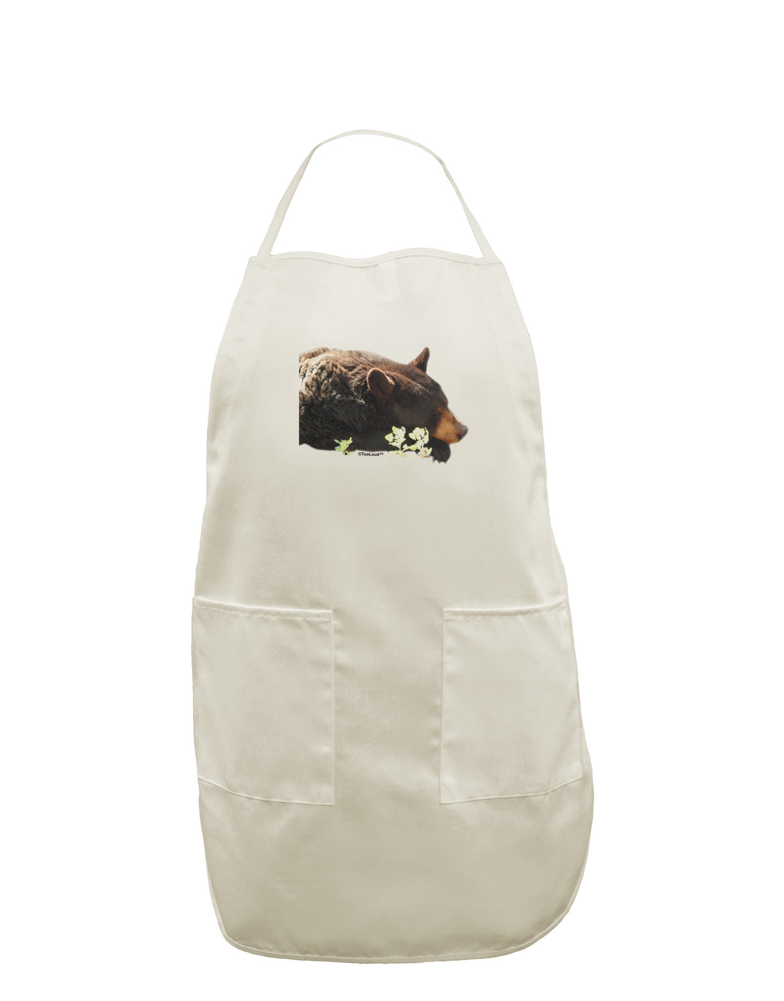 Laying Black Bear Cutout White Plus Size Apron-Bib Apron-TooLoud-White-OSFM-PlusSize-Davson Sales
