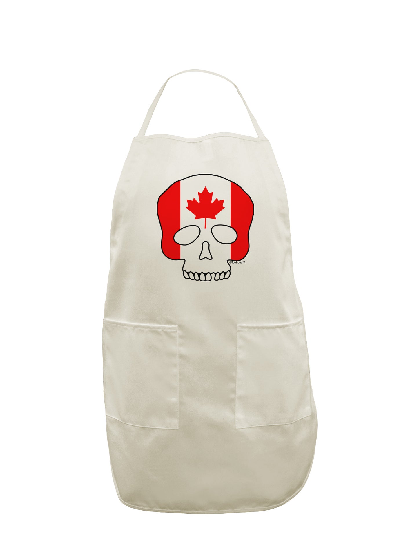 Skull Flag Canada White Plus Size Apron-Bib Apron-TooLoud-White-OSFM-PlusSize-Davson Sales