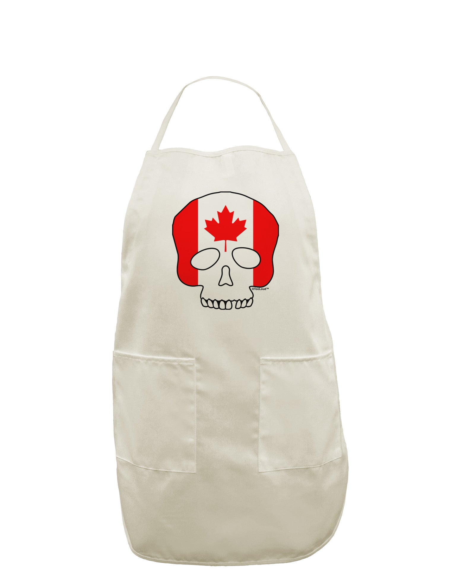 Skull Flag Canada White Plus Size Apron-Bib Apron-TooLoud-White-OSFM-PlusSize-Davson Sales