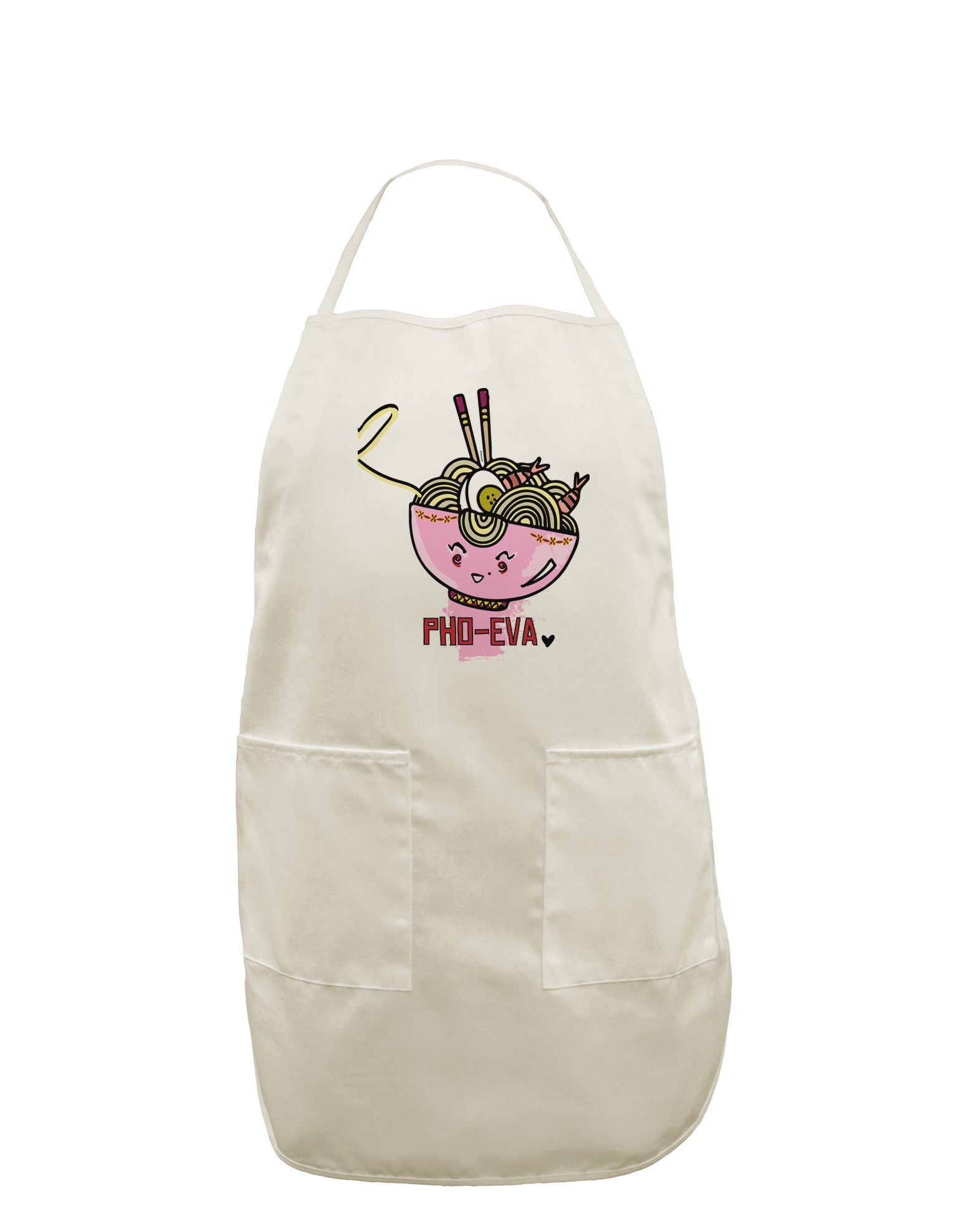 TooLoud Matching Pho Eva Pink Pho Bowl White Plus Size Apron-Bib Apron-TooLoud-Davson Sales
