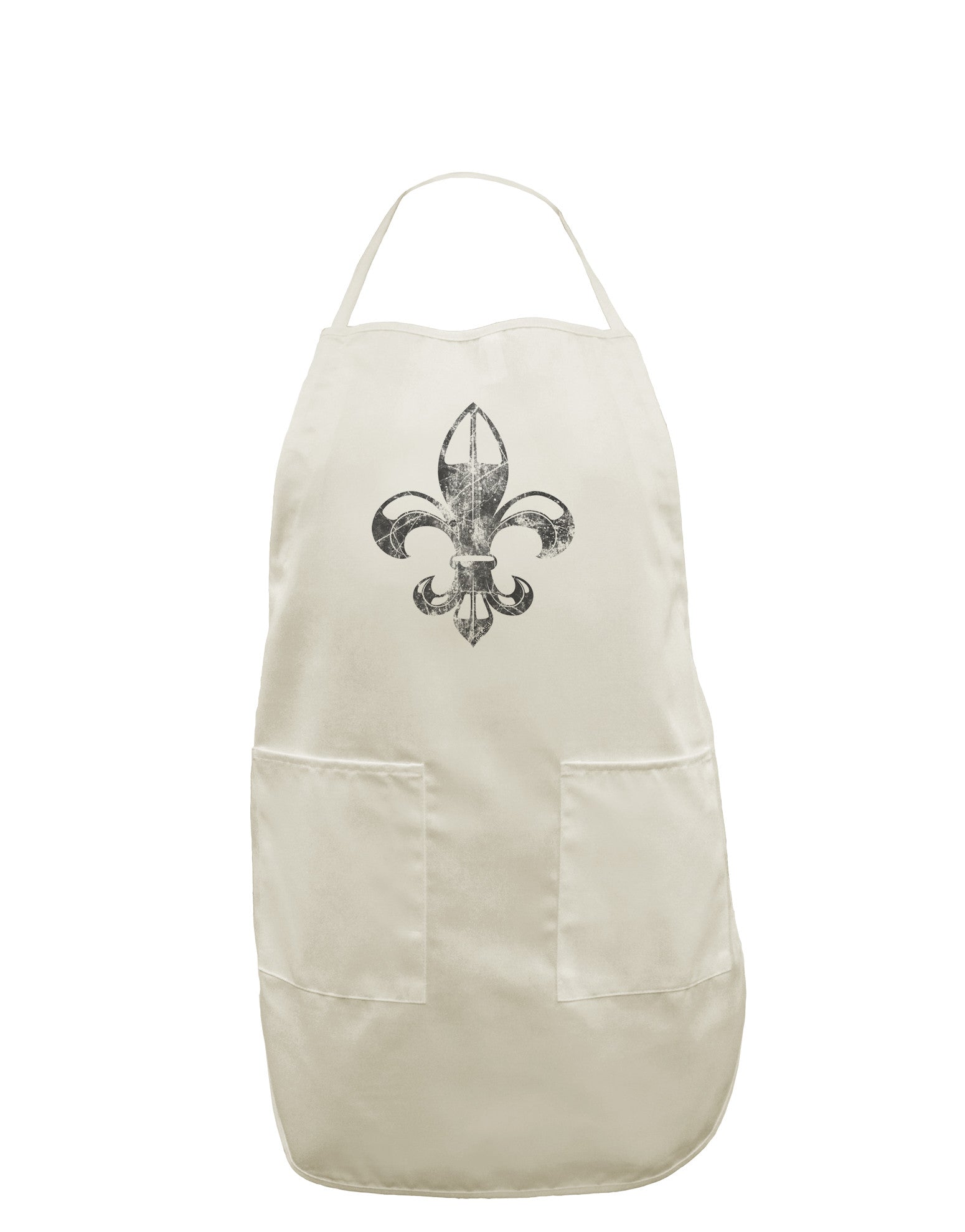 Distressed Fleur de Lis White Plus Size Apron-Bib Apron-TooLoud-White-OSFM-PlusSize-Davson Sales