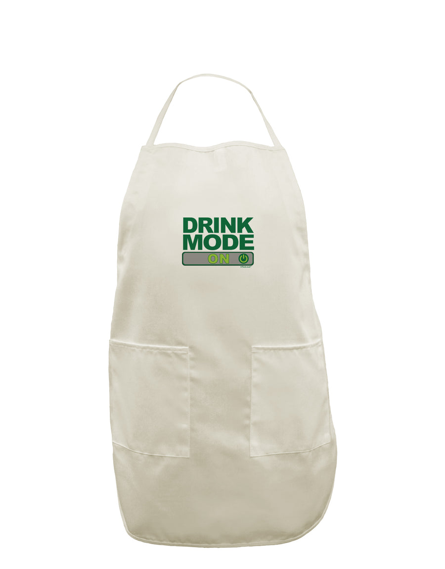 Drink Mode On White Plus Size Apron by TooLoud-Bib Apron-TooLoud-White-OSFM-PlusSize-Davson Sales