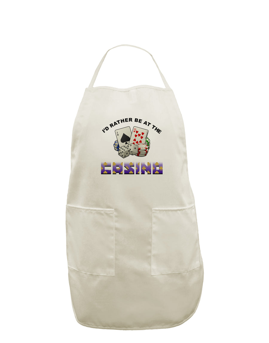 I'd Rather Be At The Casino Funny White Plus Size Apron by TooLoud-Bib Apron-TooLoud-White-OSFM-PlusSize-Davson Sales