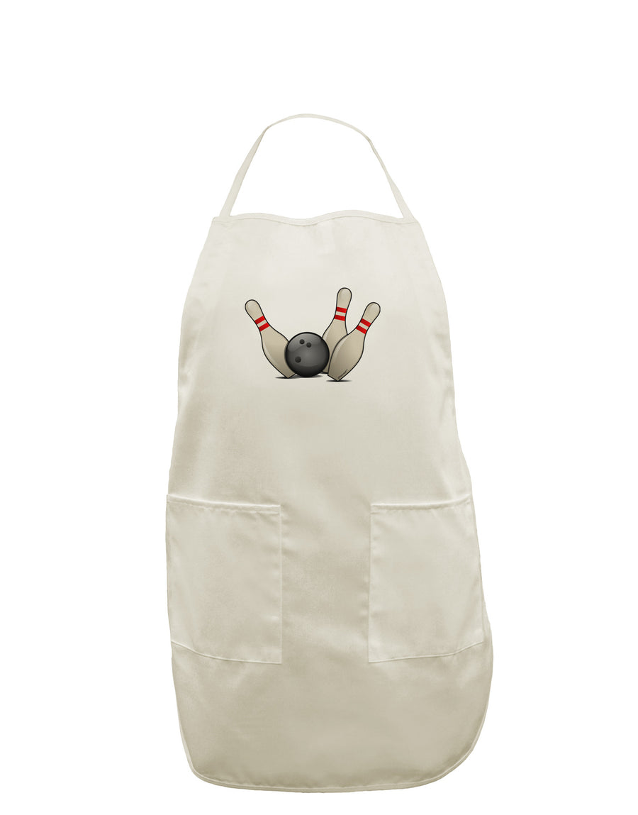 Bowling Ball with Pins White Plus Size Apron-Bib Apron-TooLoud-White-OSFM-PlusSize-Davson Sales