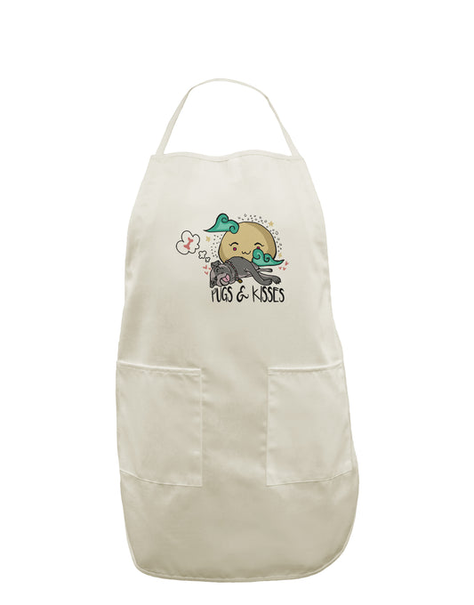 TooLoud Pugs and Kisses White Plus Size Apron-Bib Apron-TooLoud-Davson Sales