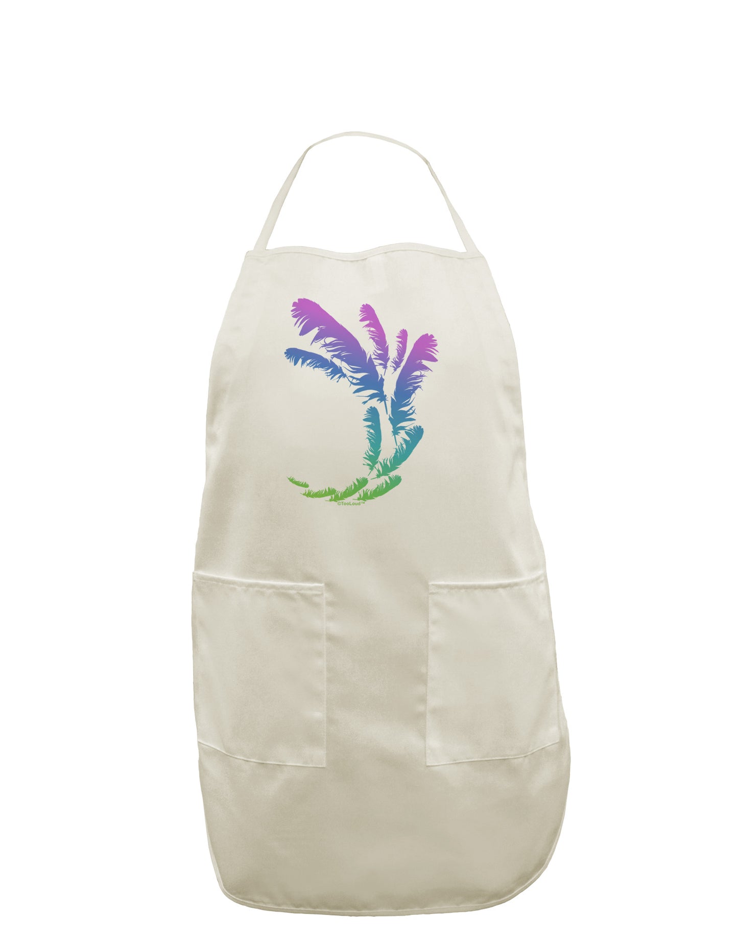 Tropical Feathers White Plus Size Apron-Bib Apron-TooLoud-White-OSFM-PlusSize-Davson Sales