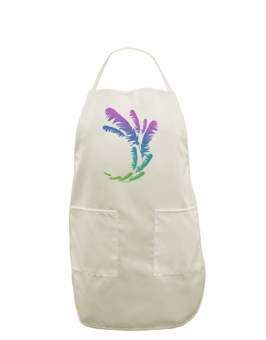 Tropical Feathers White Plus Size Apron-Bib Apron-TooLoud-White-OSFM-PlusSize-Davson Sales