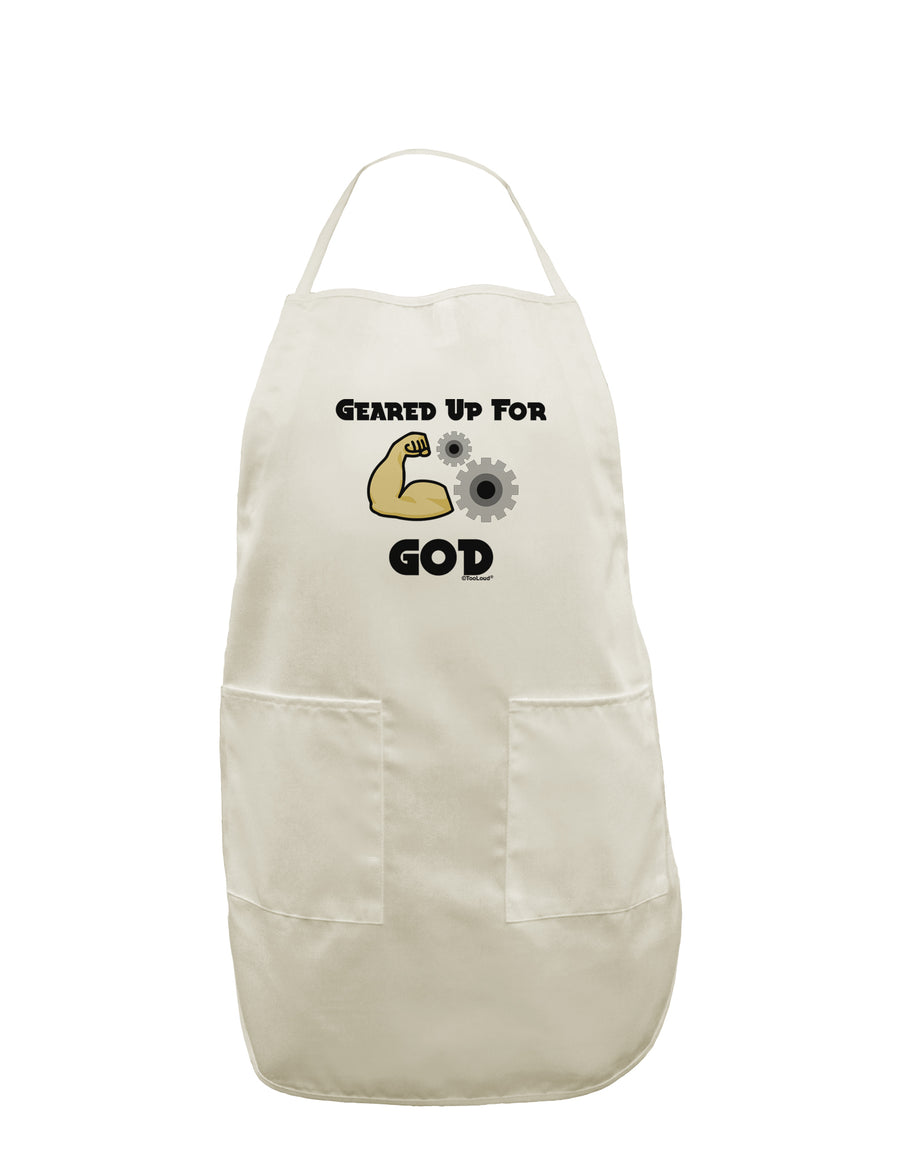 Geared Up For God White Plus Size Apron by TooLoud-Bib Apron-TooLoud-White-OSFM-PlusSize-Davson Sales