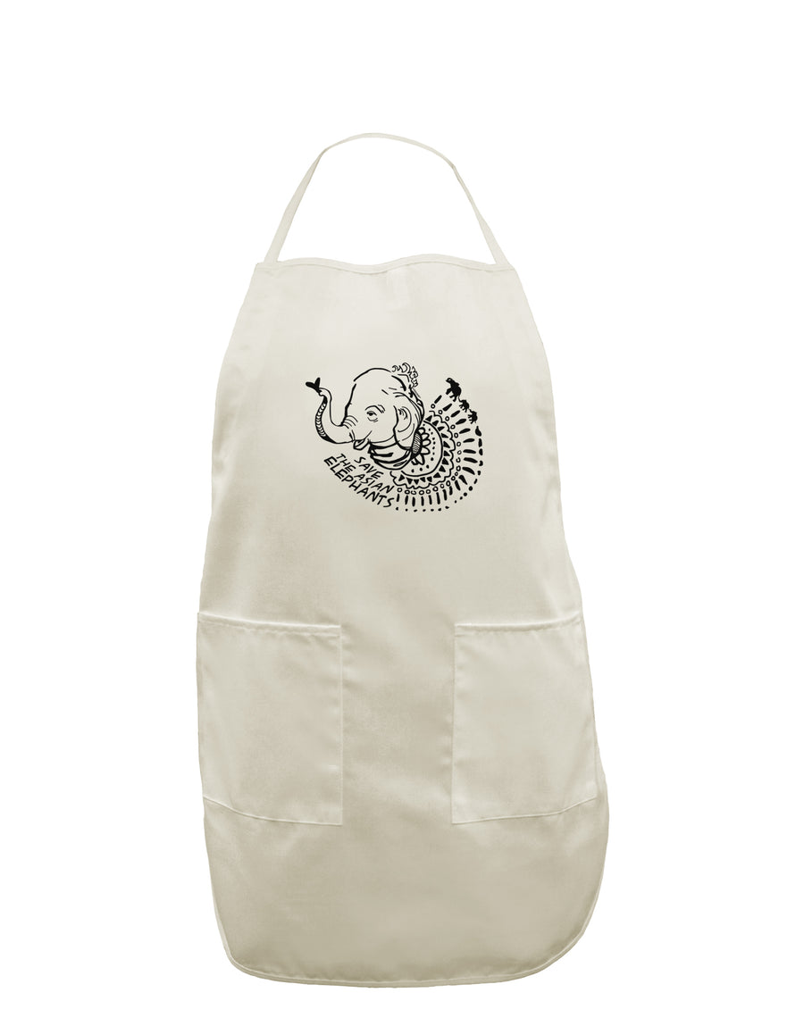 TooLoud Save the Asian Elephants White Plus Size Apron-Bib Apron-TooLoud-Davson Sales