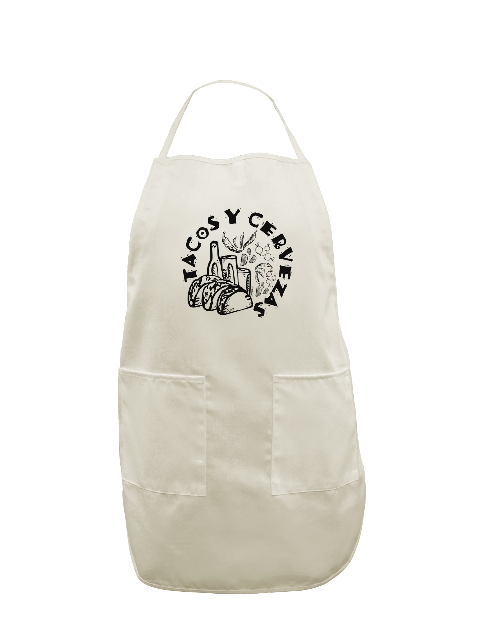 TooLoud Tacos Y Cervezas White Plus Size Apron-Bib Apron-TooLoud-Davson Sales