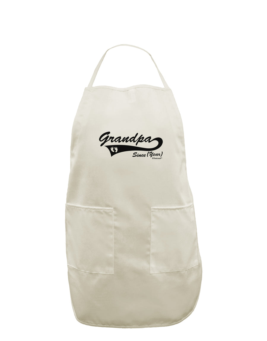 TooLoud Custom Grandpa Since YOUR YEAR White Plus Size Apron-Bib Apron-TooLoud-Davson Sales